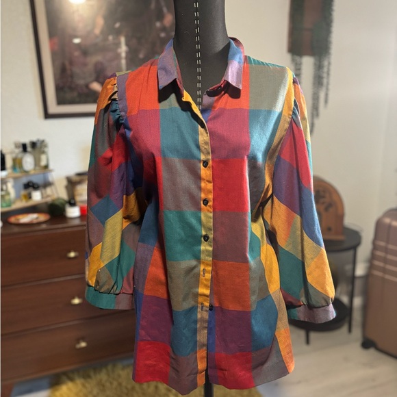 Koret Colorful Plaid Button Down Shirt - Picture 2 of 2